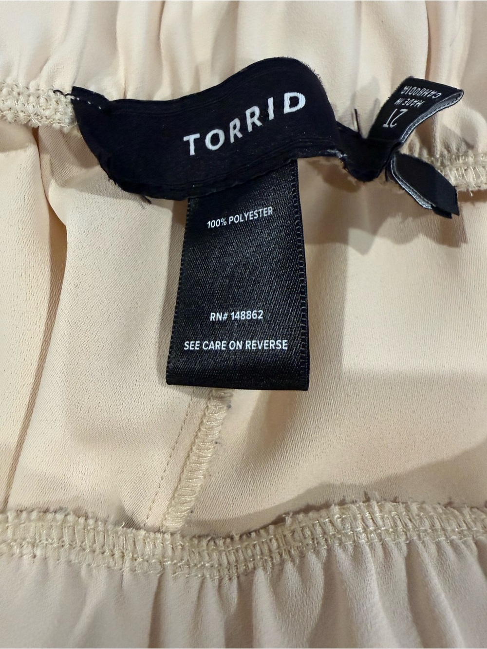 Torrid Cream High Rise Palazzo Pants Size 2T Tall - Picture 3 of 7